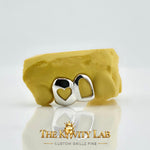 Custom 2pc Open Heart x Open Face Grillz: 925 Sterling Silver (Free Mold Kit)