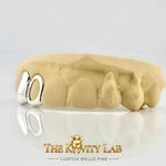 Custom 2pcs Solid x Open Face Grillz: 925 Sterling Silver (Free Mold Kit)