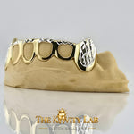 Custom 6pcs Open Face with Diamond Cuts Fangs Grillz: 925 Sterling Silver (Free Mold Kit)