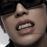 Custom 6pcs Gap Filler x Diamond Cuts Grillz: 925 Sterling Silver (Free Mold Kit)