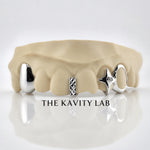 Custom 6pcs 3D Star x Gap Filler Grillz: 925 Sterling Silver (Free Mold Kit)