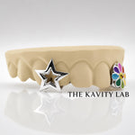 Custom 4pcs Cosmic Bloom Grillz: 925 Sterling Silver (Free Mold Kit)