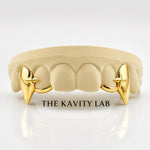 Custom 4pcs Star x Extended Fangs Grillz: 925 Sterling Silver (Free Mold Kit)