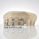 Custom 4pcs 3D Cross with Open Face Grillz: 925 Sterling Silver (Free Mold Kit)