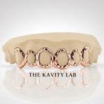 Custom 6pcs Open Face x Diamond Cuts Grillz: 925 Sterling Silver (Free Mold Kit)