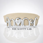 Custom 6pc with 3D Stars x Heart Design GRILLZ: 925 Sterling Silver (Free Mold Kit)