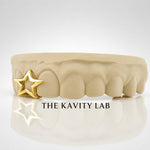 Custom 3pcs with 3D Star Design Grillz: 925 Sterling Silver (Free Mold Kit)