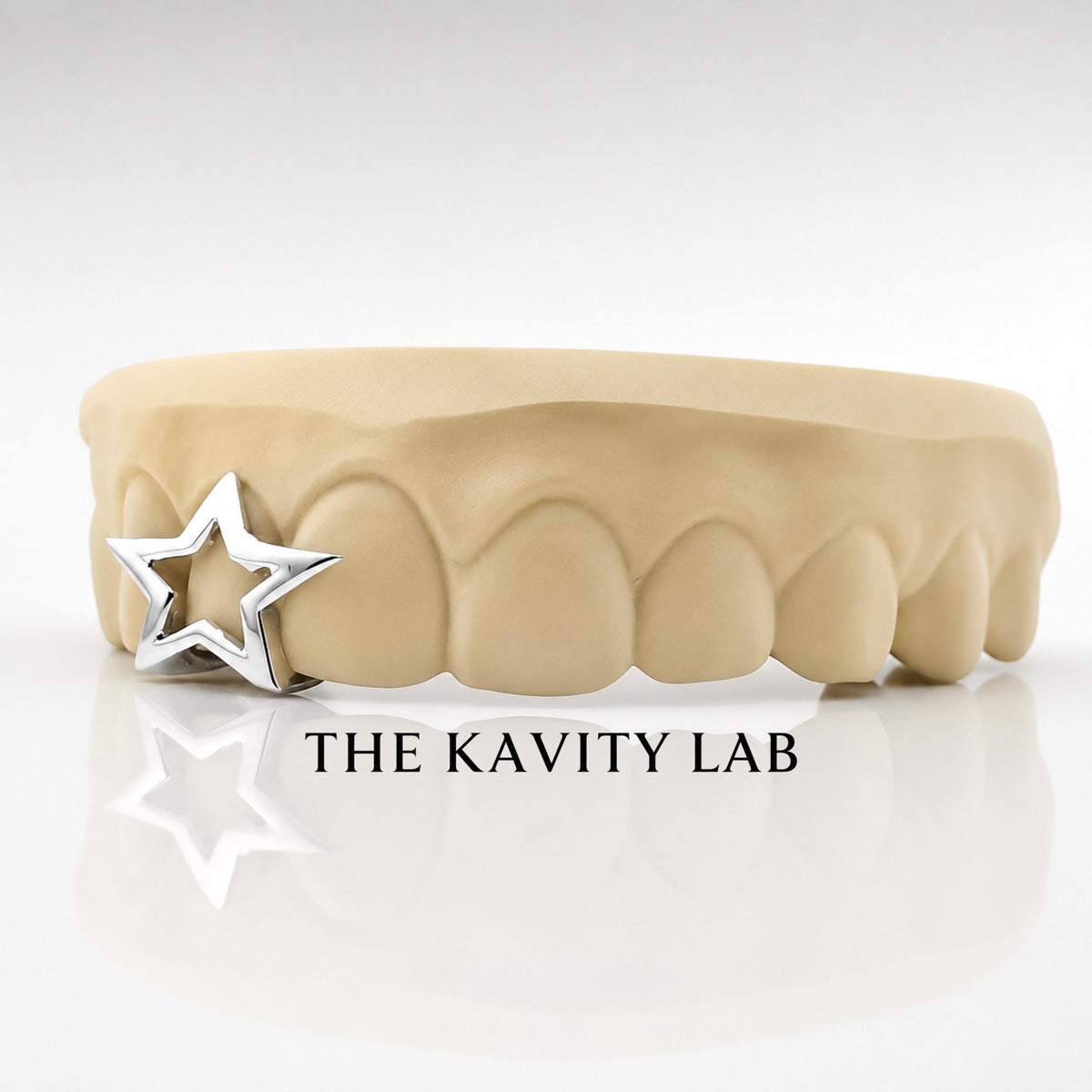 Custom 3pcs with 3D Star Design Grillz: 925 Sterling Silver (Free Mold Kit)