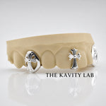 Custom 4pcs 3D Cross Signature Grillz: 925 Sterling Silver (Free Mold Kit)