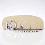 Custom 3pcs Open Face & Gap Filler Grillz: 925 Sterling Silver (Free Mold Kit)