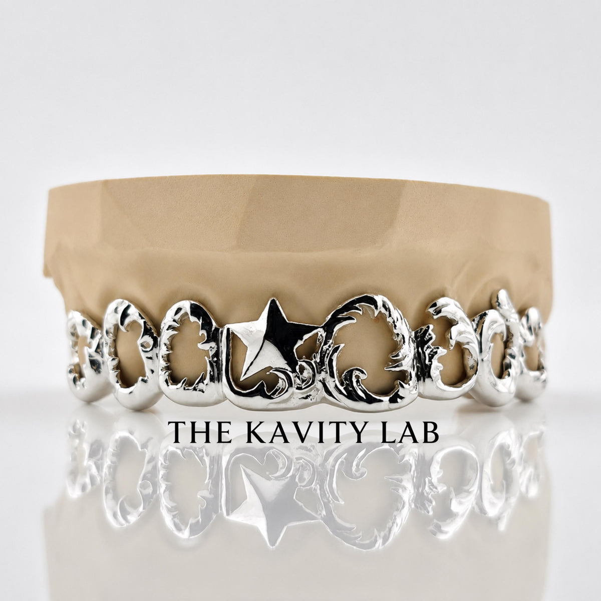Custom 8pcs Intricate Baroque Royal Design Grillz: 925 Sterling Silver (Free Mold Kit)