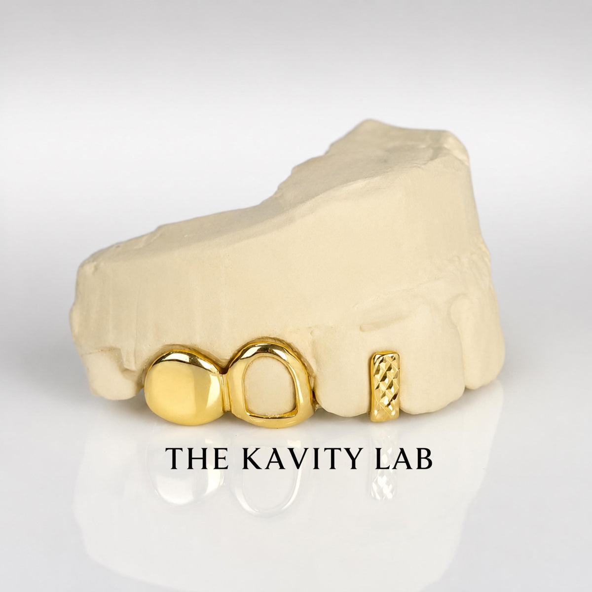 Custom 3pc Open Face x Diamond Cuts Gap Filler GRILLZ: 925 Sterling Silver (Free Mold Kit)