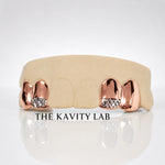Custom 4pcs White Diamond Cuts Grillz: 925 Sterling Silver (Free Mold Kit)