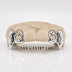 Custom 4pcs Diamond Cuts x Open Hearts Grillz: 925 Sterling Silver (Free Mold Kit)