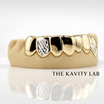 Custom 8pcs Solid x White Diamond Cuts Grillz: 925 Sterling Silver (Free Mold Kit)