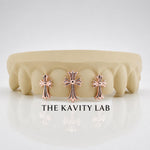 Custom 4pcs 3D Cross Trio Grillz: 925 Sterling Silver (Free Mold Kit)