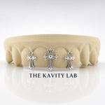 Custom 4pcs 3D Cross Trio Grillz: 925 Sterling Silver (Free Mold Kit)