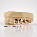 Custom 4pc Open Hearts & Diamond Cuts Grillz: 925 Sterling Silver (Free Mold Kit)