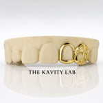 Custom 2pcs Open Face with Cross Grillz: 925 Sterling Silver (Free Mold Kit)