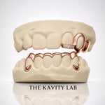 Custom 3on6 Moissanite Fang and Front Bar Grillz: 925 Sterling Silver (Free Mold Kit)