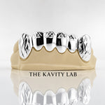Custom 6pcs Diamond Cuts Grillz: 925 Sterling Silver (Free Mold Kit)