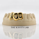 Custom 3pcs Open Hearts x Diamond Cut Grillz: 925 Sterling Silver (Free Mold Kit)