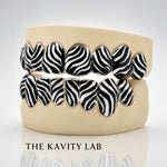 Custom 3D Zebra Stripe with ENAMEL Painting GRILLZ: 925 Sterling Silver (Free Mold Kit)