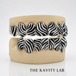 Custom 3D Zebra Stripe with ENAMEL Painting GRILLZ: 925 Sterling Silver (Free Mold Kit)
