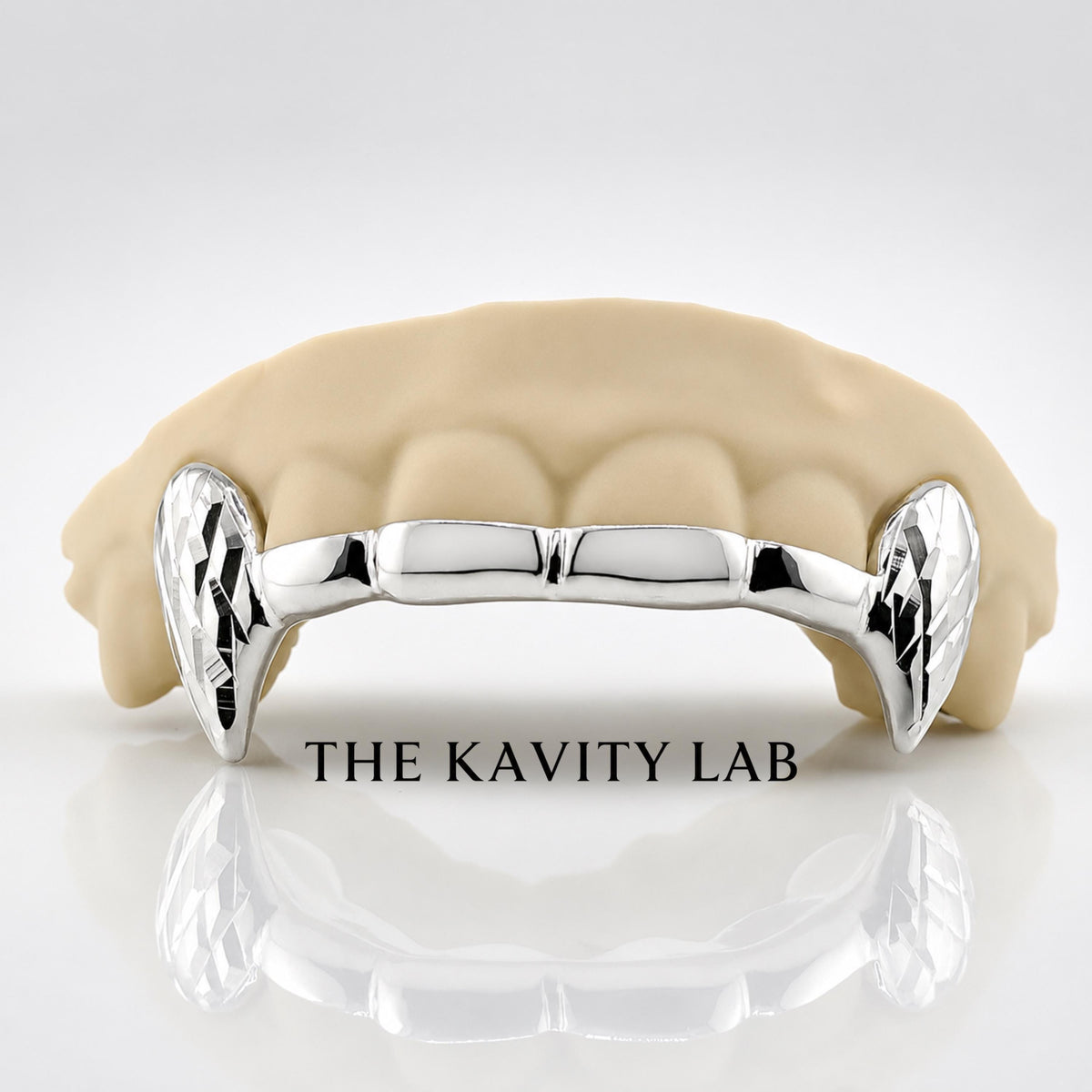 Custom 6pcs Diamond Cut x Front Bar Grillz: 925 Sterling Silver (Free Mold Kit)