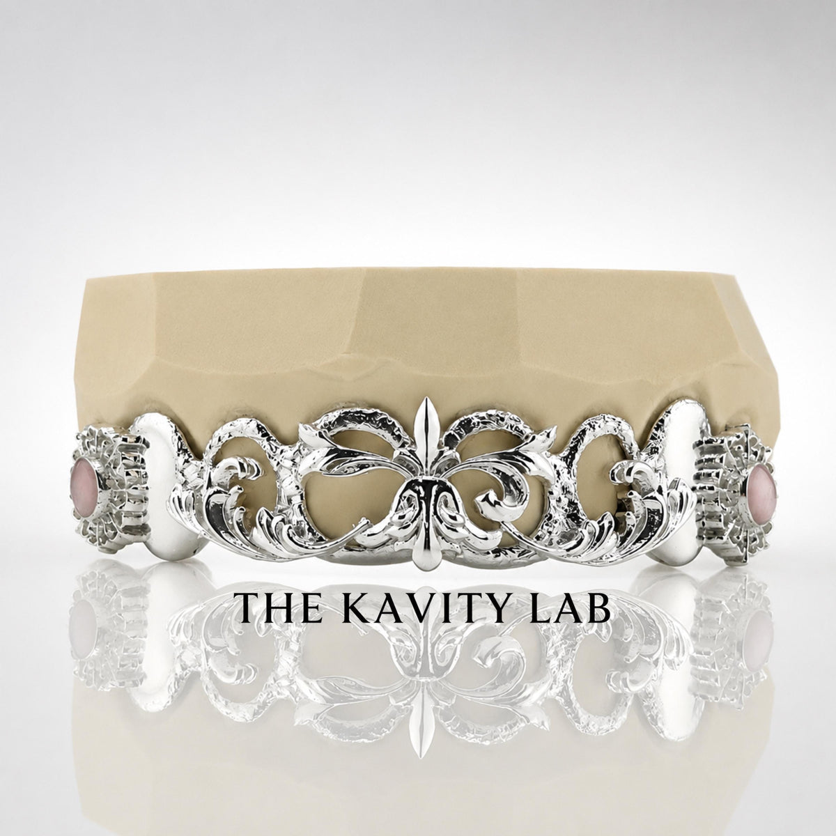 Custom 8pcs Crown of Blossoms Grillz: 925 Sterling Silver (Free Mold Kit)