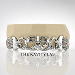 Custom 8pcs Crown of Blossoms Grillz: 925 Sterling Silver (Free Mold Kit)