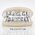 Custom 8pcs Starburst Cuts and Dust Grillz: 925 Sterling Silver (Free Mold Kit)