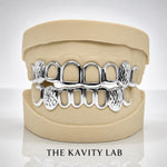 Custom 8pcs Diamond Cut x Open Face Grillz: 925 Sterling Silver (Free Mold Kit)