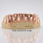 Custom 8pcs Starburst Cuts and Dust Grillz: 925 Sterling Silver (Free Mold Kit)