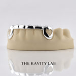 Custom 6pc Curved Front Bar Style Grillz: 925 Sterling Silver ( Free Mold Kit)