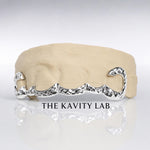 Custom 6pc Curved Front Bar with Diamond Cuts Grillz: 925 Sterling Silver (Free Mold Kit)