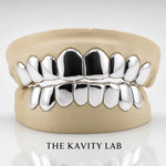 Custom Plain Solid with Permanent Cuts Grillz: 925 Sterling Silver (Free Mold Kit)