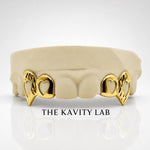 Custom 4pc Open Hearts x Diamond Cuts Fangs Grillz: 925 Sterling Silver (Free Mold Kit)