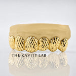 Custom 6pcs Full Diamond Cuts Grillz: 925 Sterling Silver (Free Mold Kit)