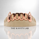 Custom 6pcs Open Face with Cuts and Extended Fangs Grillz: 925 Sterling Silver (Free Mold Kit)
