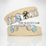 Custom Set 6on6 Enamel Designer Style Grillz : 925 Sterling Silver (Free Mold Kit)