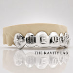 Custom 6pcs Initial Letter Grillz: 925 Sterling Silver (Free Mold Kit)