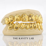 Custom 8pcs Starburst Cuts and Dust Grillz: 925 Sterling Silver (Free Mold Kit)