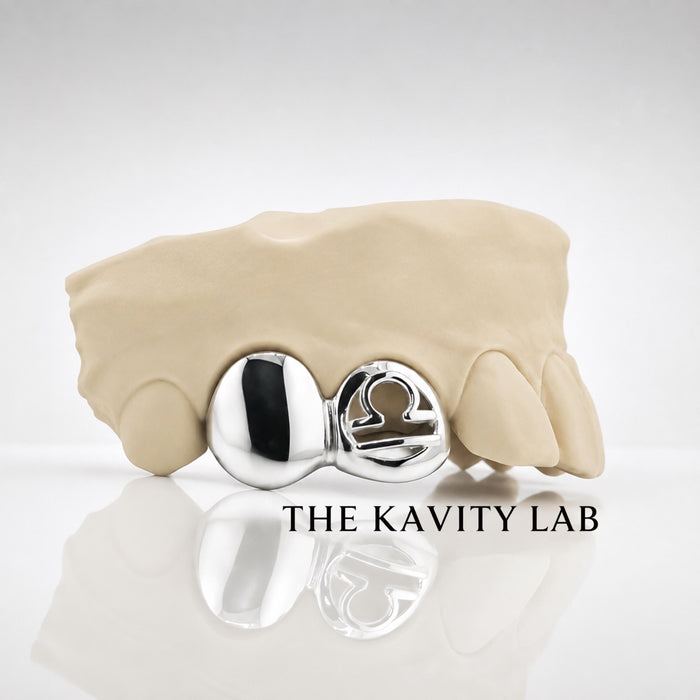 Custom 2pcs Zodiac Sign Grillz: 925 Sterling Silver (Free Mold Kit)