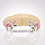 Custom 4pcs Open Hearts Style Grillz: 925 Sterling Silver (Free Mold Kit)