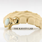 Custom 2pcs Hearts with White Opal Grillz: 925 Sterling Silver (Free Mold Kit)