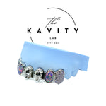 Custom 6pc Amethyst Fang x Opal & 3D Skull Design GRILLZ: 925 Sterling Silver (Free Mold Kit)