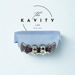 Custom 6pc Amethyst Fang x Opal & 3D Skull Design GRILLZ: 925 Sterling Silver (Free Mold Kit)