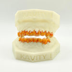 Custom 3D Flame Hand-Painted Fire Enamel Grillz: 925 Sterling Silver (Free Mold Kit)
