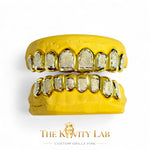 Custom Fit Two-Tone Diamond Dust Grillz: 925 Sterling Silver (Free Mold Kit)